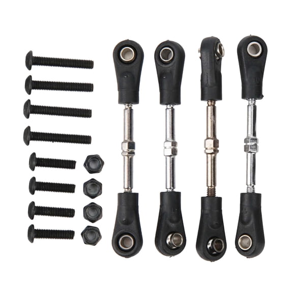 Dualoai 4pcs Upgraded Metal RC Car Adjustable Steering Rod Servo Link Lever for HSP HPI 62mm-71mm
