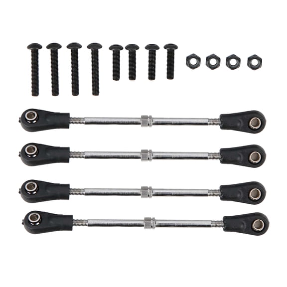 Dualoai 4pcs Upgraded Metal RC Car Adjustable Steering Rod Servo Link Lever for HSP HPI 83mm-92mm