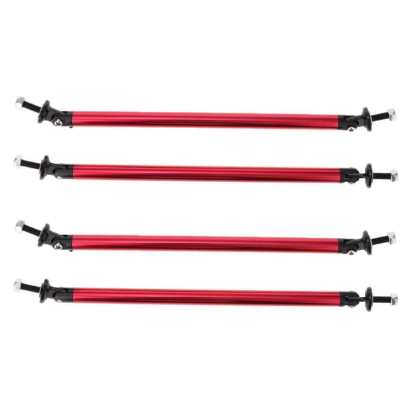 Dualoai 4x Splitter Rod Strut Tie Bar Support Rods for Bumper Lip Diffuser 200mm Red