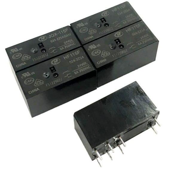 Dualoai 5 Pcs Small Relay (HF115F ), PCB Mount Circuit Board Relays, Electrical Relays,