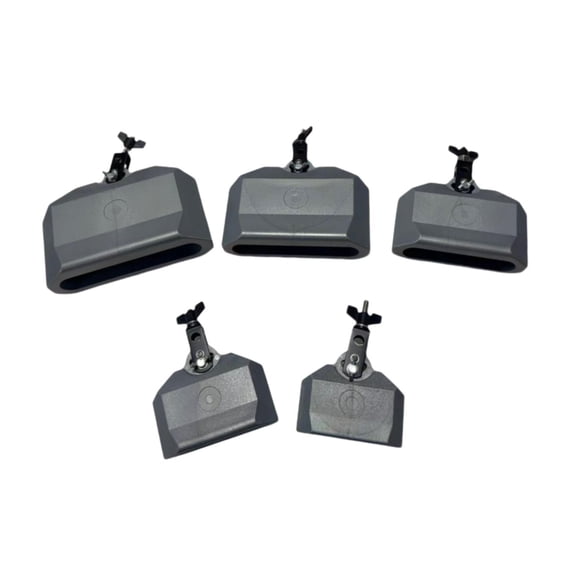 Dualoai 5 Pieces Musical Percussion Block Practical Easy to Use Accessories Premium Durability High Performance Latin Drum Instrument Gray