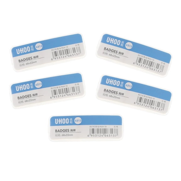 Dualoai 5 Pieces Name Badges Tags, Emplyee ID Badge Holder with Pins, Waterproof S S