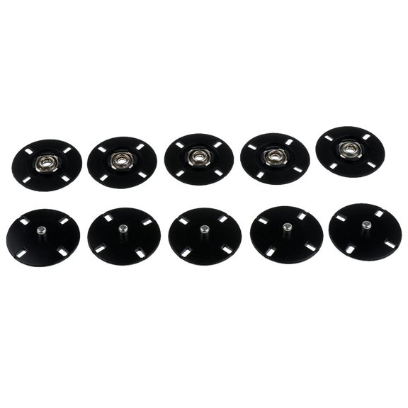 Dualoai 5 Sets Metal Sew on Press Studs Snap Fasteners Poppers Button 21mm Black