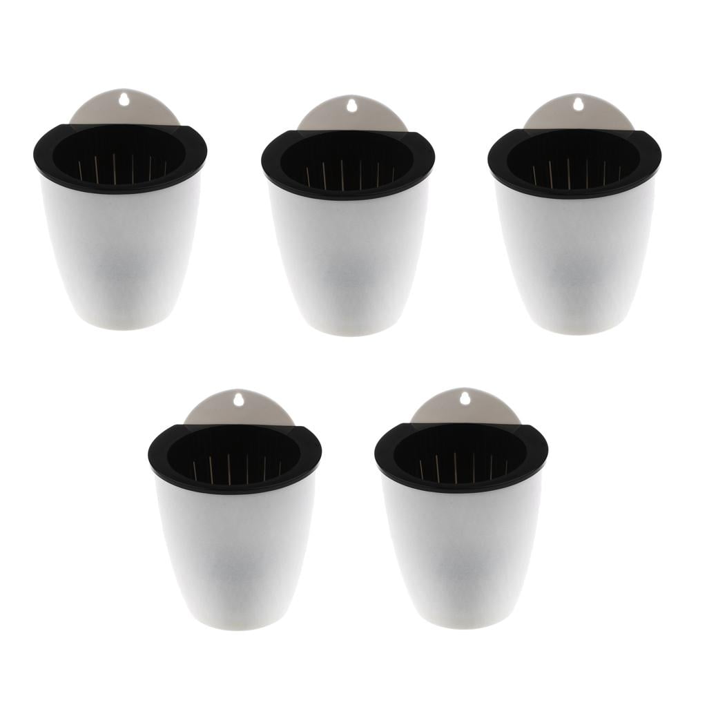 Dualoai 5 pieces Garden Self-watering Plant Flower Hanging Plastic Planter