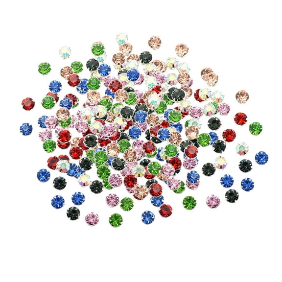 Dualoai 50 Pcs Crystal Claw Sew On Rhinestones Decorative Embellishments Crafts DIY 8mm