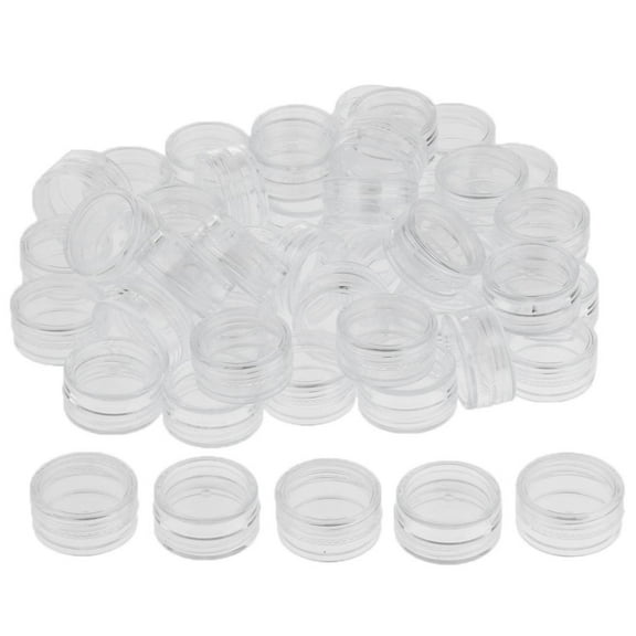 Dualoai 50 Pieces Plastic Cosmetic Pot Jars Lotion Cream Sample Empty Container 5g