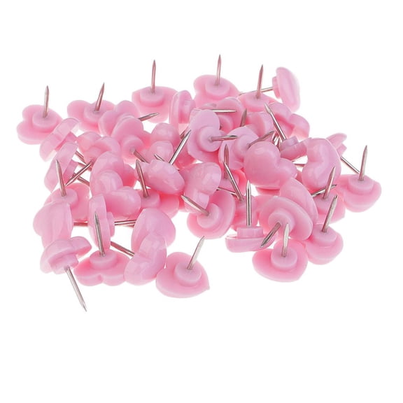 Dualoai 50 Pieces Push Drawing Office Thumbtack Pink