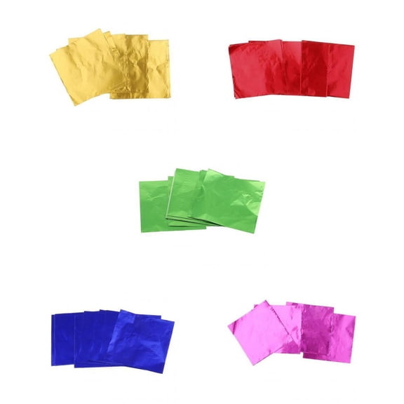 Dualoai 500 Pieces Chocolate Lolly Party Foil Wrappers Confectionary Square Sweets Candy