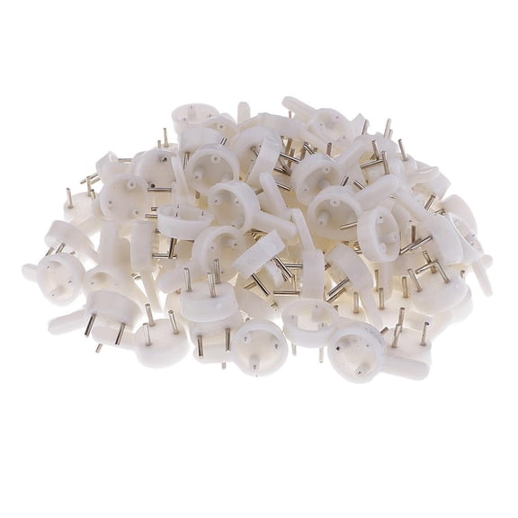 Dualoai 50Pc Plastic Invisible Traceless Wall Mount Photo Picture Frame Nail Hook Hanger 15x25mm