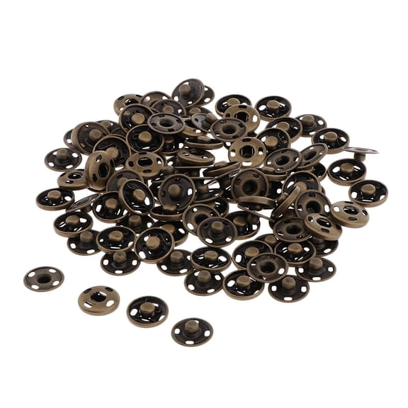 Dualoai 50Sets Sew On Snaps Popper Snap Fasteners Button Press Studs Sewing Repair 15mm