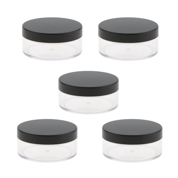 Dualoai 50g Plastic Empty Loose Powder Glass Box Sieve Containers Cosmetic Case Travel