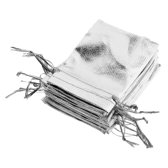 Dualoai 50pcs / Gold Gift Bags Favour Weddings S / M / L Size Pouch Silver