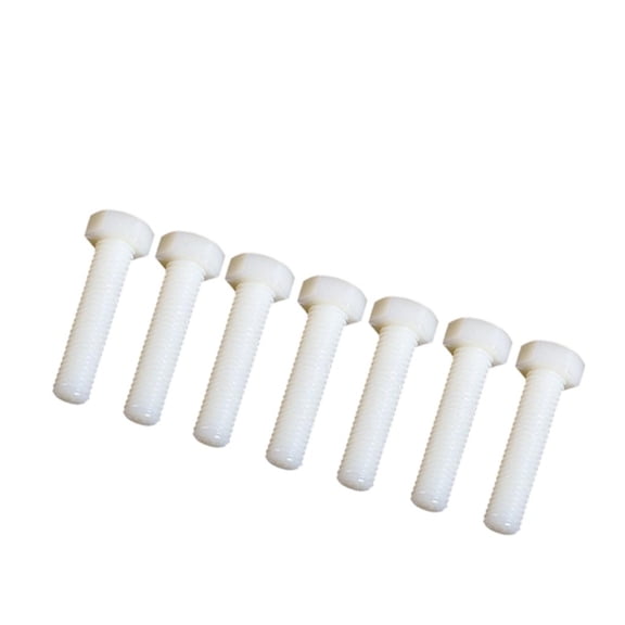 Dualoai 50pcs Hex Head Cap Nylon Plastic Hexagonal Screws/Bolts Thread Right Hand M5 M5 x 25mm