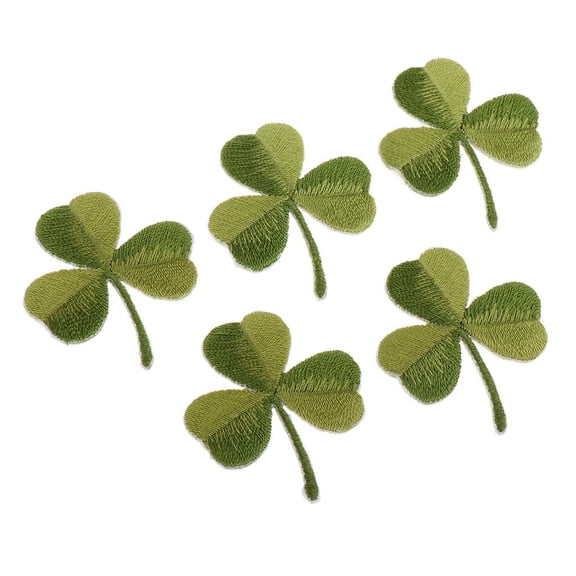 Dualoai 5pcs Embroidered Iron on Applique Decorative Patch Sewing Accessories Three Three Leaf