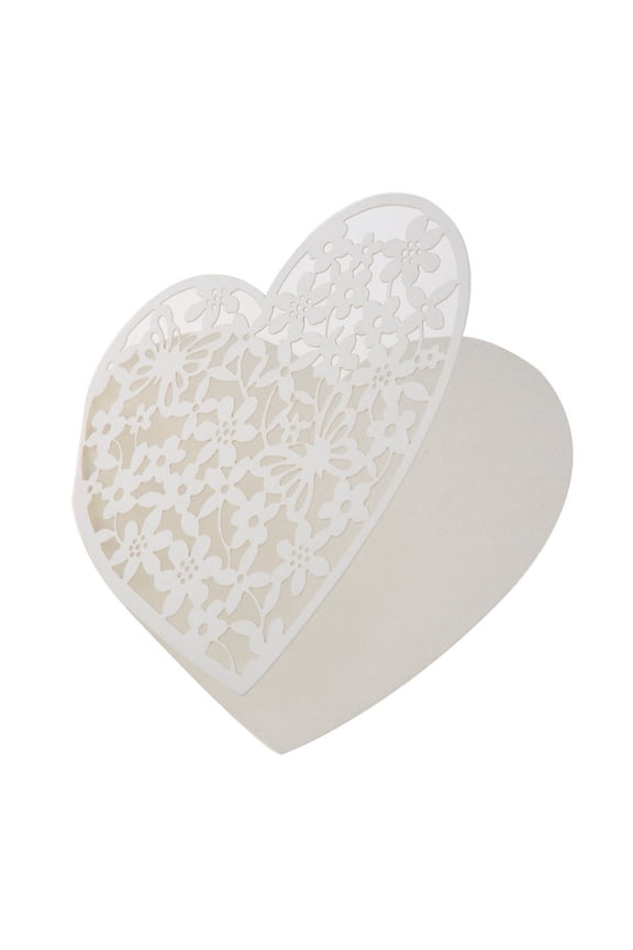 5pcs Laser Cut Heart Wedding Party Name Number Place Gift Greeting Cards