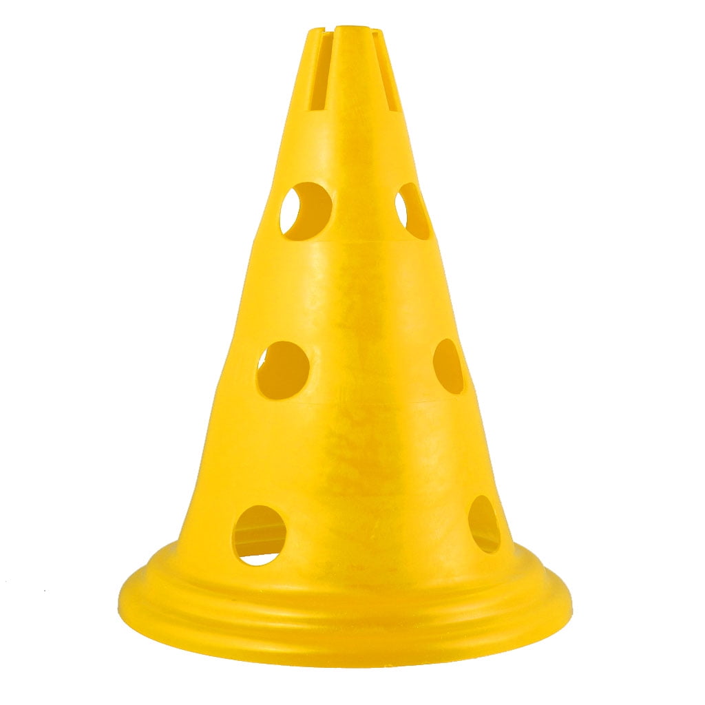 Dualoai 5pcs Sport Soccer Football Training Cone Traffic Safety Cones 30cm Yellow