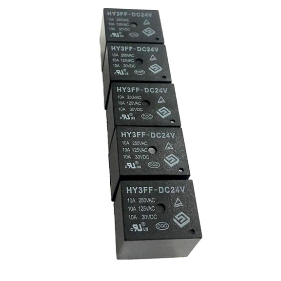 Dualoai 5pieces Power Relay HY3FF-DC24V 24VDC 10A 250 VAC Power Relay PCB Type