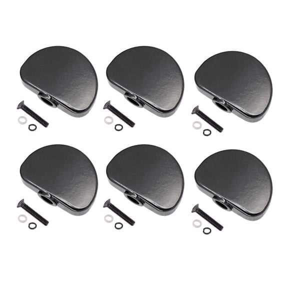 Dualoai 6-Pack Tuning Pegs, Machine Heads, Knobs, Handle, Cover for Guitar Parts, Black