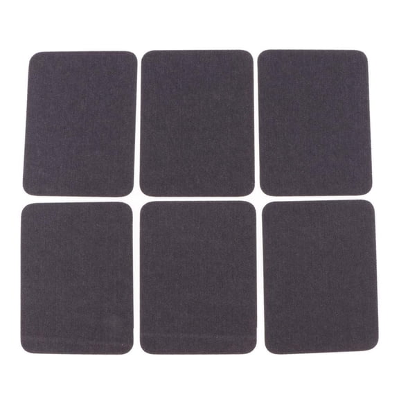 Dualoai 6 Pcs Rectangle Denim Cloth Patches for Coat Bag Backpack Repair or Sewing Grey