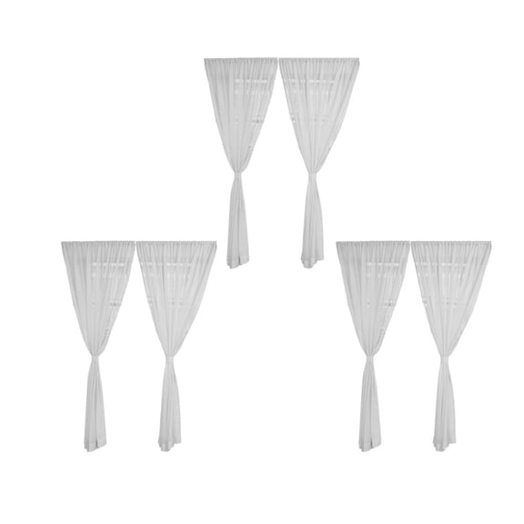 Dualoai 6 Piece H: 79" Sheer Voile Window Panel Curtain Drape for Bedroom Beautiful