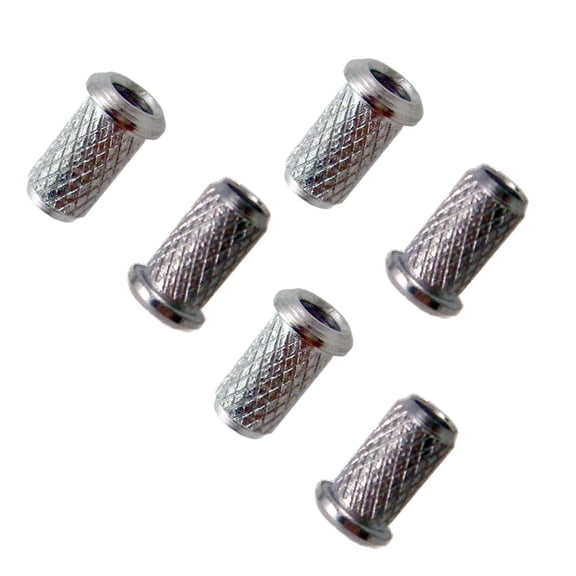 Dualoai 6 Pieces Electric Guitar String Thru Body Ferrules Bushing Set Silver
