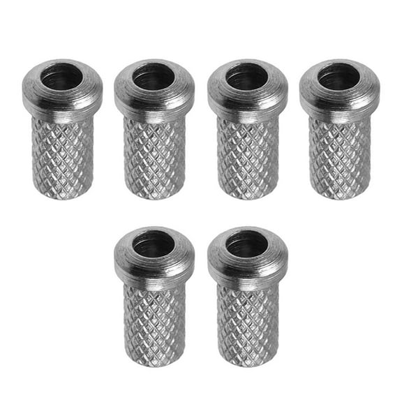 Dualoai 6 Pieces Through Body String Ferrules for Electric Guitar Replacement Parts Chrome