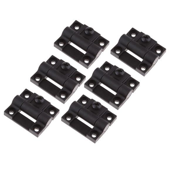 Dualoai 6Pcs Adjust Position Control Torque Hinge 4Holes Replace #E6-10-301-20 Black