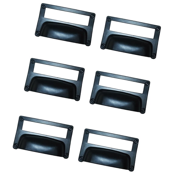 Dualoai 6Pcs Drawer Wardrobe Filing Cabinet Card Frame Label Holder Handle 81*52mm