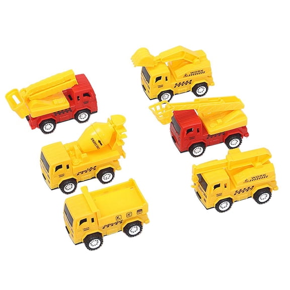 Dualoai 6pcs Assorted Construction Vehicle Cars Pull Back Mini Engineering Truck Toy