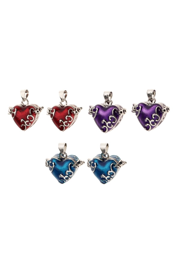 6pcs Mini Love Heart Pendant Memorial Keepsake Human Pet Urn Charms Casket