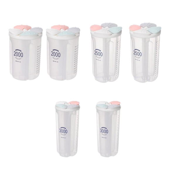 Dualoai 6pcs Plastic Divided Box Organizer Clear BPA Free Storage Container