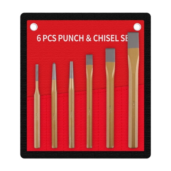 Dualoai 6x Cold Chisel Set Manual Punch and Chisel Set for DIY Hand Tools Carpenters Punching