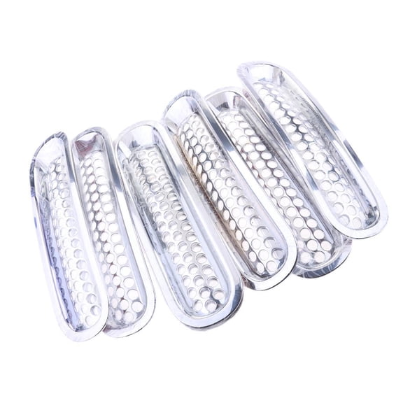 Dualoai 7 Pieces Chrome Car Front Grille Cover Insert Mesh Grill for Jeep Wrangler