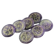Dualoai 7 pieces Reiki Stone Amethyst Set Natural Gemstone Crystal Stone Pocket Stone