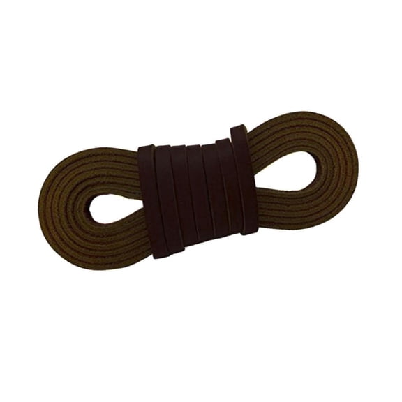 Dualoai 72in Genuine Cowhide Leather 0.1'' Square Shoe Boot Laces Thong Extra Strong Coffee