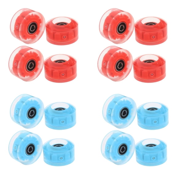 Dualoai 8 Pack Luminous Quad Roller Skate Wheels Light Up Double Row Skateboard