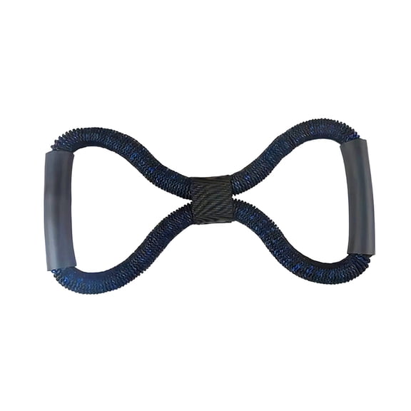 Dualoai 8 Shape Resistance Band Foot Leg Hand Stretcher Workout Stretch Fitness Band black blue