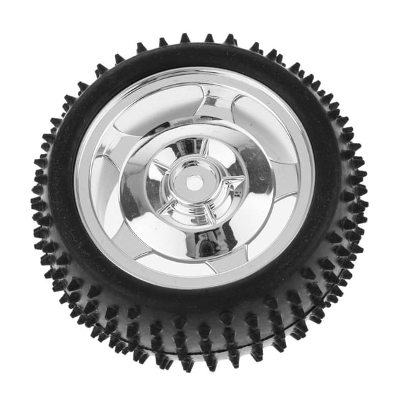 Dualoai 85mm Rubber Tire Wheel for Car Model, High Friction Coefficient Silver