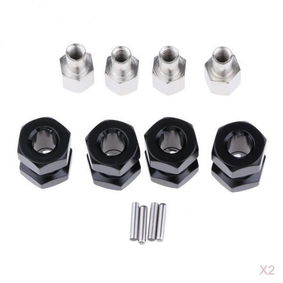 Dualoai 8PCS 12mm Hex Hub 15-25mm Extension Adapter Combiner for RC Crawler Black
