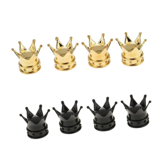 Dualoai 8PCS Crown Tire Air Valve Stem Caps, Fashion Car Decoration Accessories for Auto