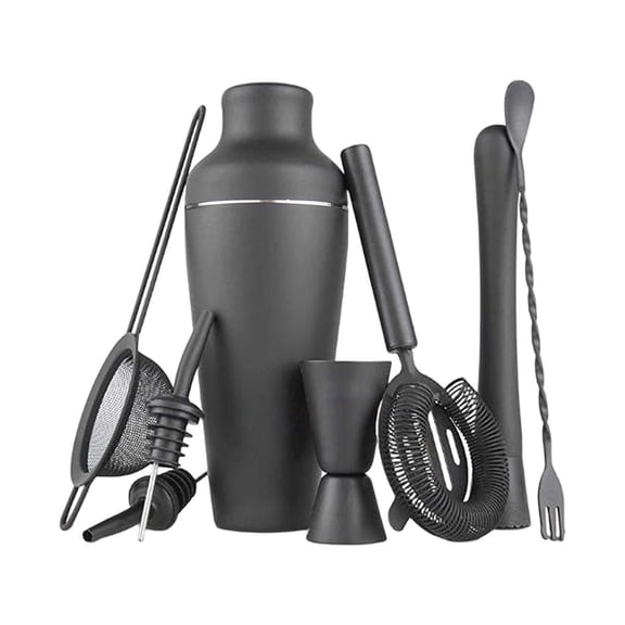 Dualoai 8Pcs Professional Stainless Steel Cocktail Drink Mixing Martini Kit