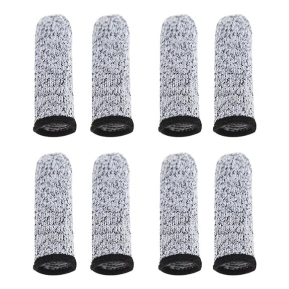 Dualoai 8pcs Reusable Finger Cots Cut Resistant Protection Fingertip Sleeves Caps Covers