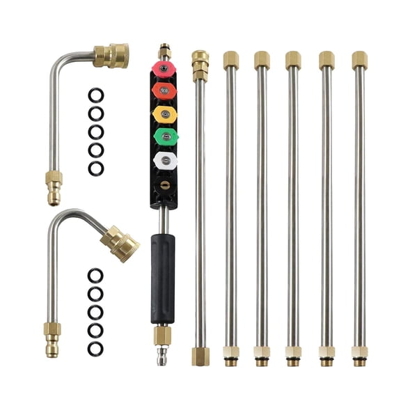 Dualoai 9pcs Pressure Washer Extension Wand Power Washer Lance w/ 6 Tips 1/4 Inch Quick
