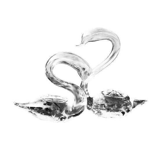 Dualoai A pair Glass Swan Flower Hydroponic Vase Micro Landscape DIY Bottle Terrarium