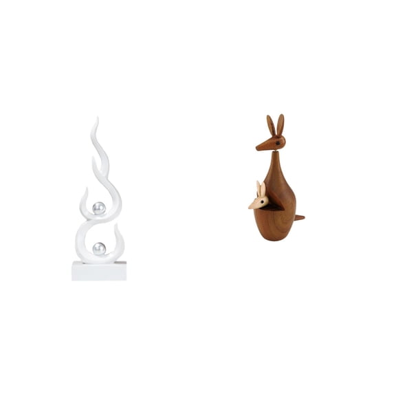 Dualoai Abstract Flame Resin Figurine Modern Fire Animal Sculpture Desktop Ornament for Patio Office Bedroom Bookshelf Party Favor Gift