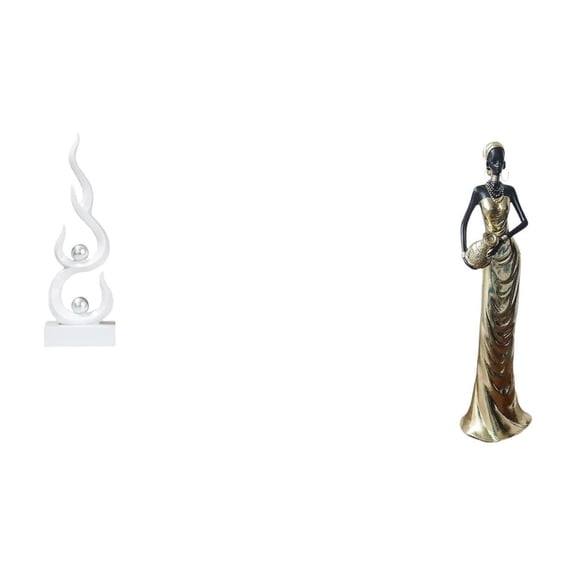 Dualoai Abstract Resin Flame Figurine Modern Fire Sculpture Craft for Patio Office Bookshelf African Tribal Lady Statue Vintage Art Decorative Sculpture Desktop Ornament for Fireplace Cabinet