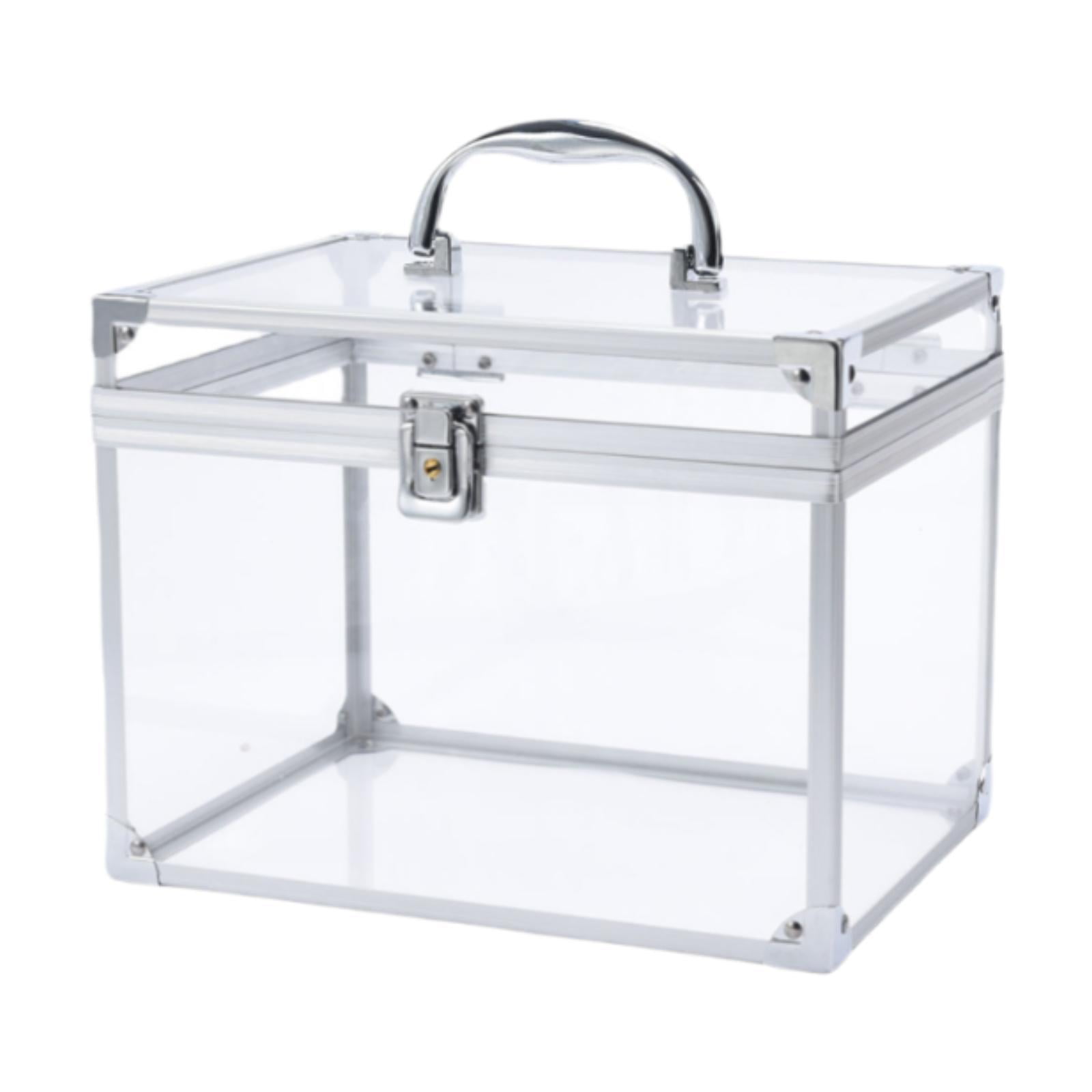 Dualoai Acrylic Makeup Case Clear Cosmetic Display Box Wedding Birthday ...