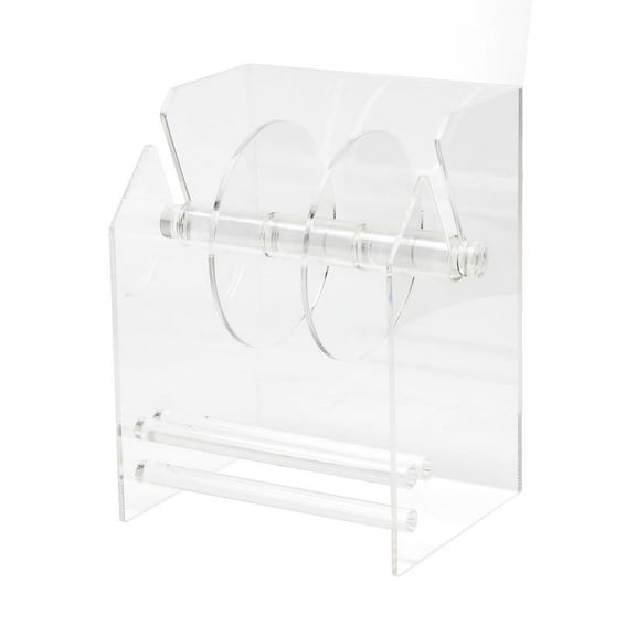 Dualoai Adjustable Label Dispenser 3 Disks Transparent Rack Gift, Sticker Roll Dispenser