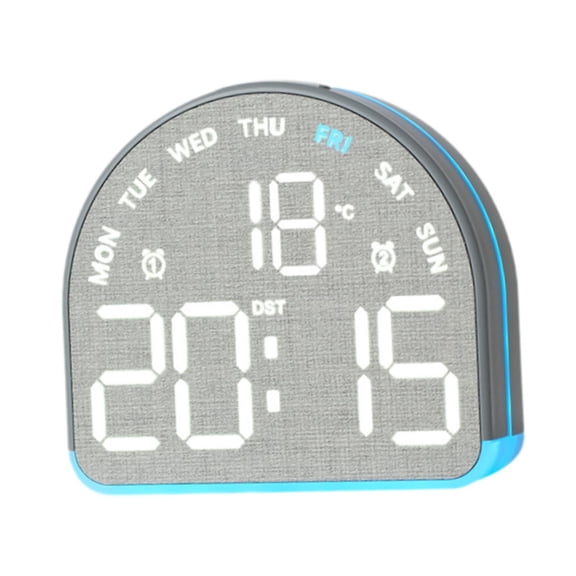 Dualoai Alarm Clock Ambient Light with Time Temperature for Kitchen Home Living Room Gray