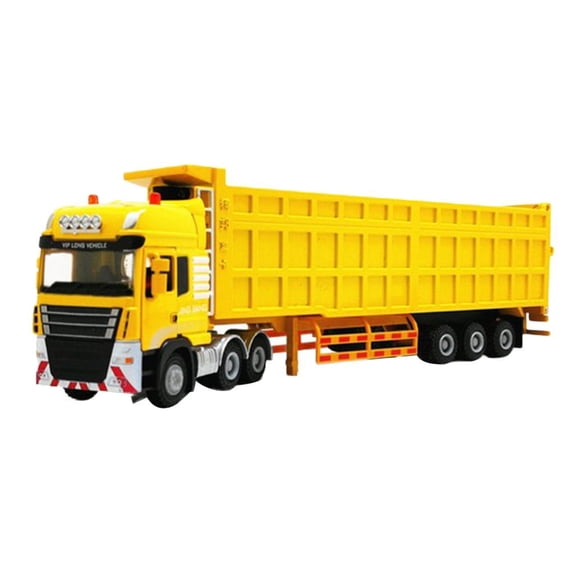 Dualoai Alloy Semi-trailer Model 1:50 toy children kids Children Birthday Gifts - Yellow